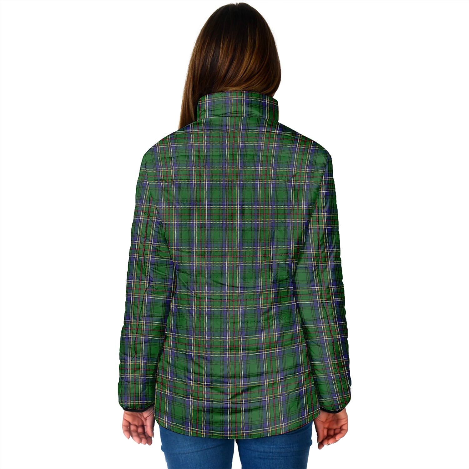 Cockburn Tartan Padded Jacket with Family Crest - Tartan Vibes Clothing