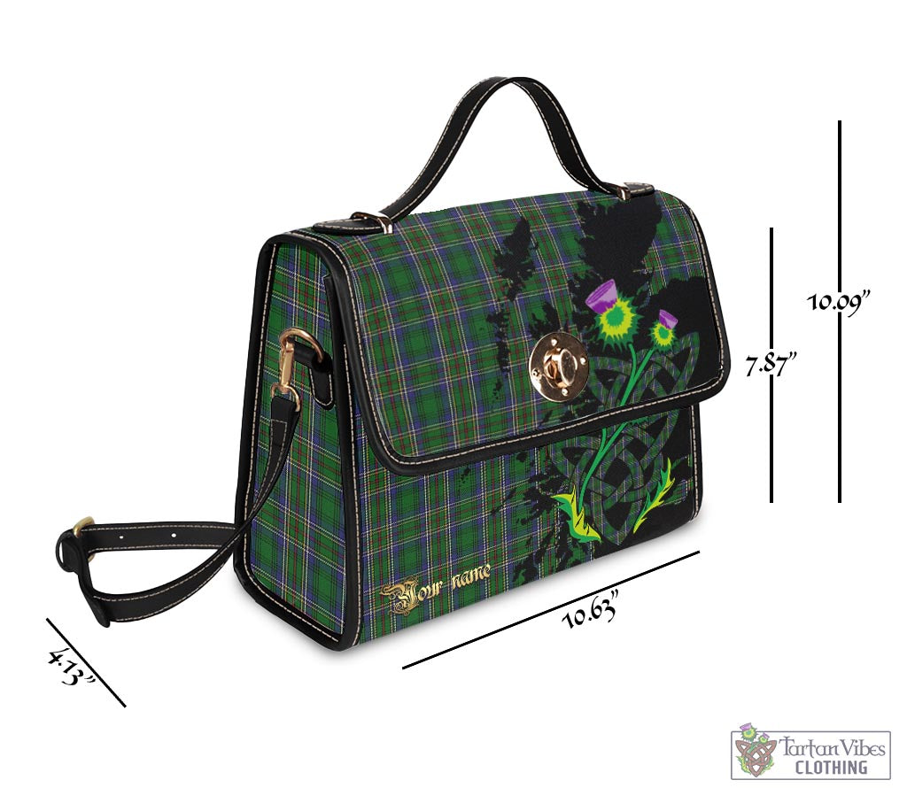 Tartan Vibes Clothing Cockburn Tartan Waterproof Canvas Bag with Scotland Map and Thistle Celtic Accents