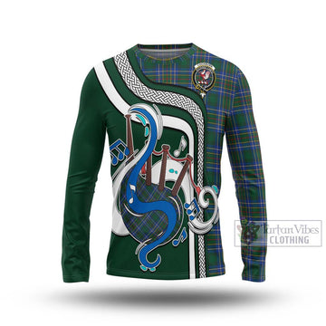 Cockburn Ancient Tartan Long Sleeve T-Shirt with Epic Bagpipe Style