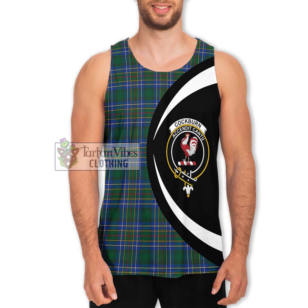 Cockburn Ancient Tartan Men's Tank Top with Family Crest Circle Style Men - Tartan Vibes Clothing