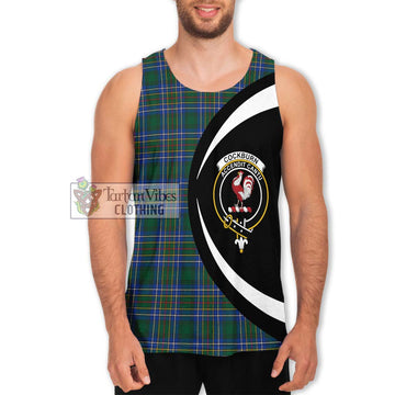 Cockburn Ancient Tartan Men's Tank Top with Family Crest Circle Style