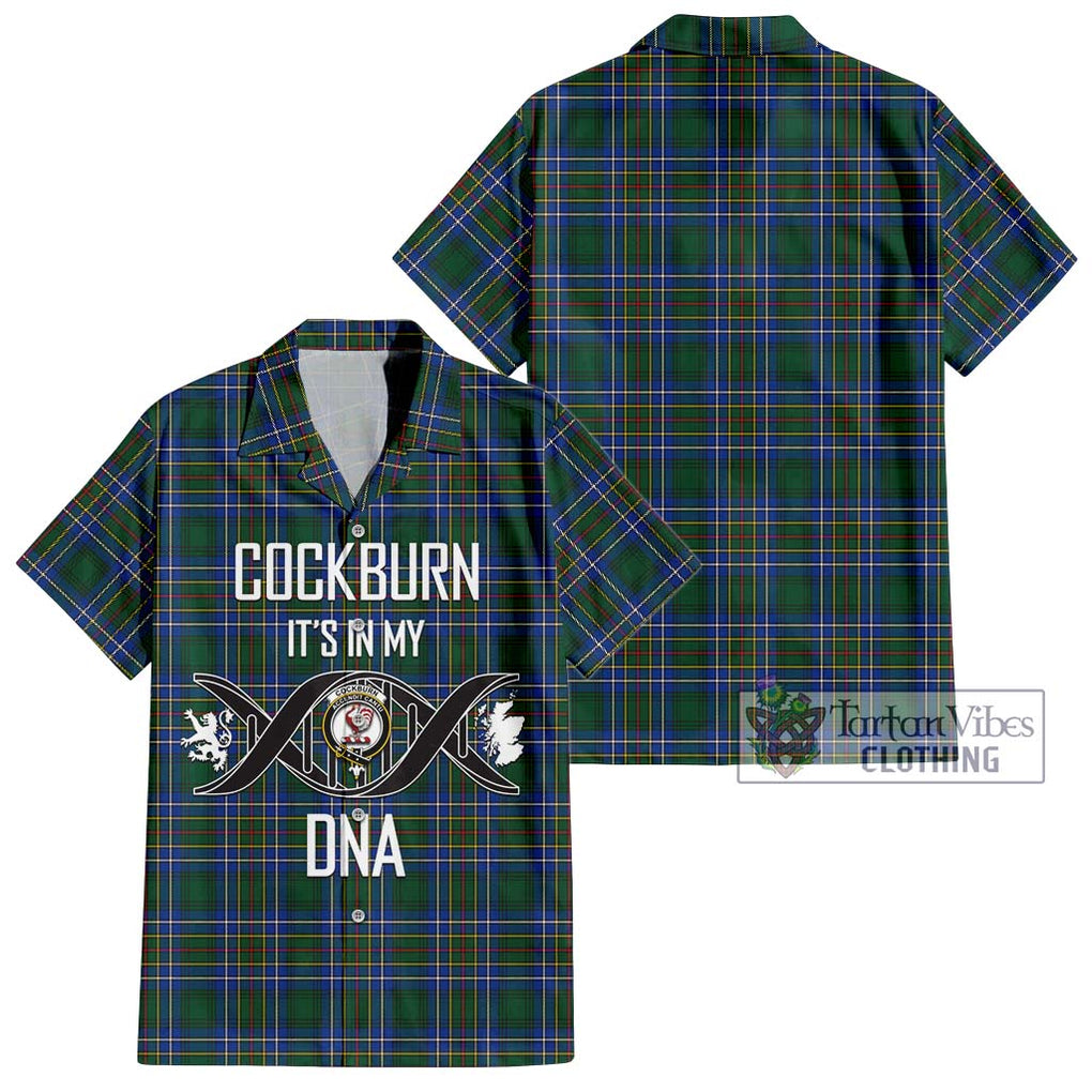 Cockburn Ancient Tartan Short Sleeve Button Shirt with Family Crest DNA In Me Style Kid - Tartanvibesclothing Shop