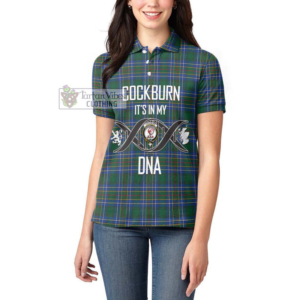 Cockburn Ancient Tartan Women's Polo Shirt with Family Crest DNA In Me Style Women - Tartanvibesclothing Shop