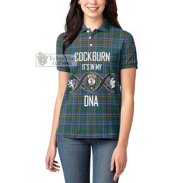 Cockburn Ancient Tartan Women's Polo Shirt with Family Crest DNA In Me Style