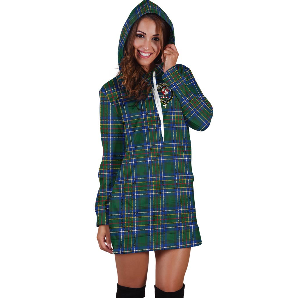 Cockburn Ancient Tartan Hoodie Dress with Family Crest - Tartan Vibes Clothing