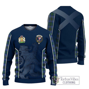 Cockburn Ancient Tartan Ugly Sweater with Family Crest and Lion Rampant Vibes Sport Style