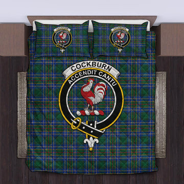 Cockburn Ancient Tartan Quilt Bed Set with Family Crest