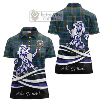 Cockburn Ancient Tartan Women's Polo Shirt with Alba Gu Brath Regal Lion Emblem