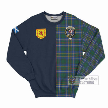 Cockburn Ancient Tartan Sweatshirt Alba with Scottish Lion Royal Arm Half Style