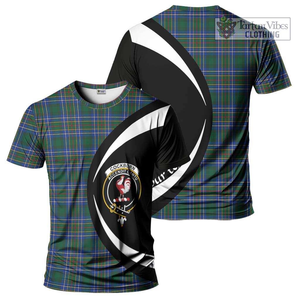 Tartan Vibes Clothing Cockburn Ancient Tartan T-Shirt with Family Crest Circle Style