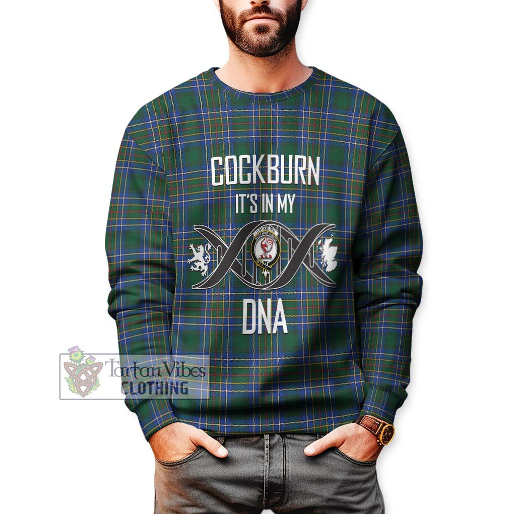 Cockburn Ancient Tartan Sweatshirt with Family Crest DNA In Me Style Unisex - Tartanvibesclothing Shop