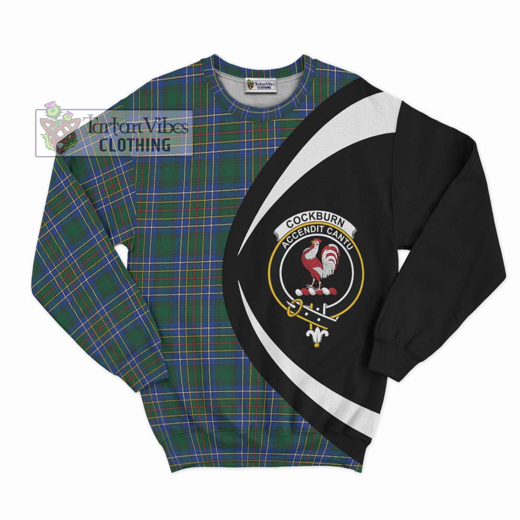 Cockburn Ancient Tartan Sweatshirt with Family Crest Circle Style Unisex - Tartan Vibes Clothing