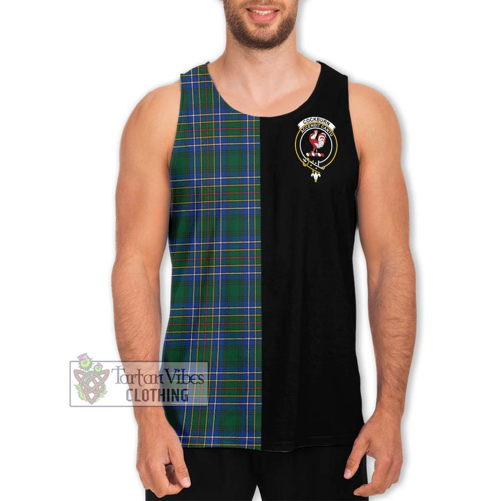 Cockburn Ancient Tartan Men's Tank Top with Family Crest and Half Of Me Style Men - Tartanvibesclothing Shop