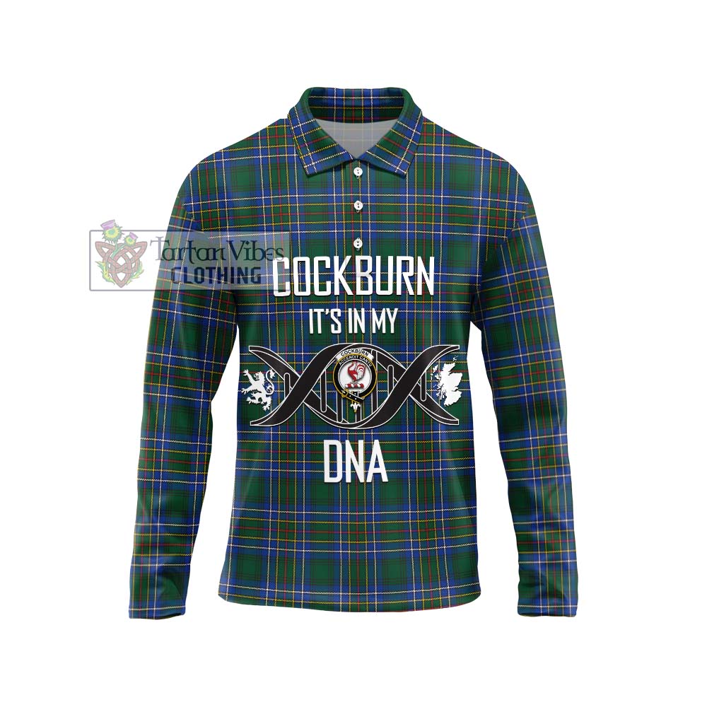 Cockburn Ancient Tartan Long Sleeve Polo Shirt with Family Crest DNA In Me Style Unisex - Tartanvibesclothing Shop