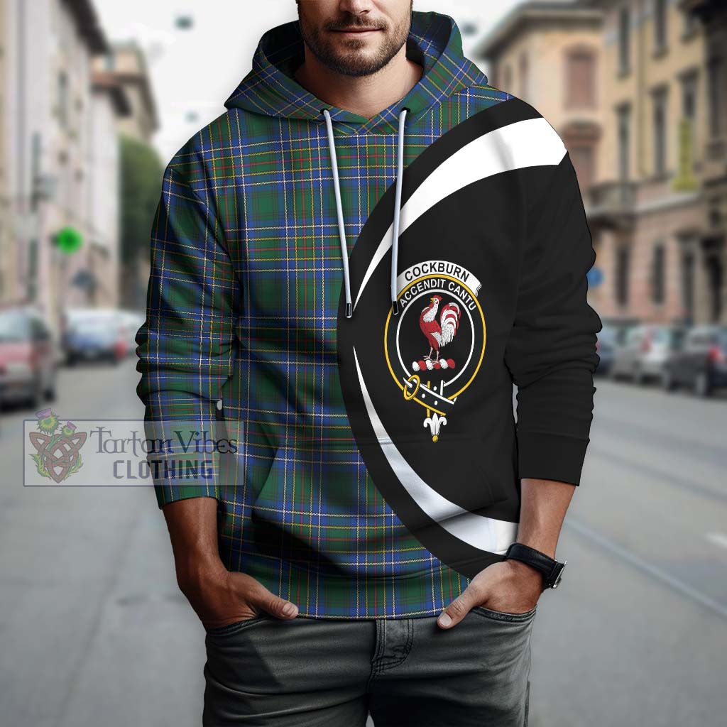 Tartan Vibes Clothing Cockburn Ancient Tartan Hoodie with Family Crest Circle Style