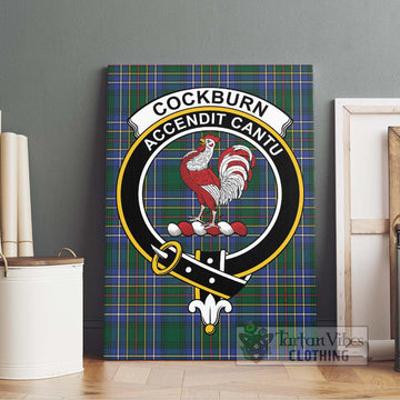 Cockburn Ancient Tartan Canvas Print Wall Art with Family Crest