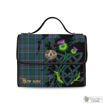 Cockburn Ancient Tartan Waterproof Canvas Bag with Scotland Map and Thistle Celtic Accents