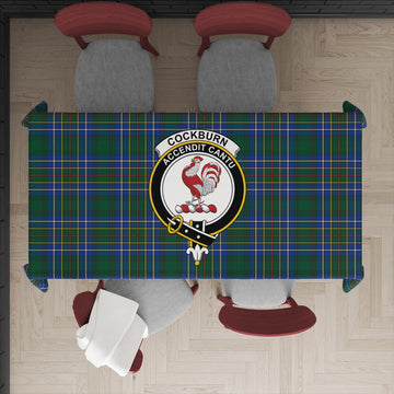 Cockburn Ancient Tartan Tablecloth with Family Crest