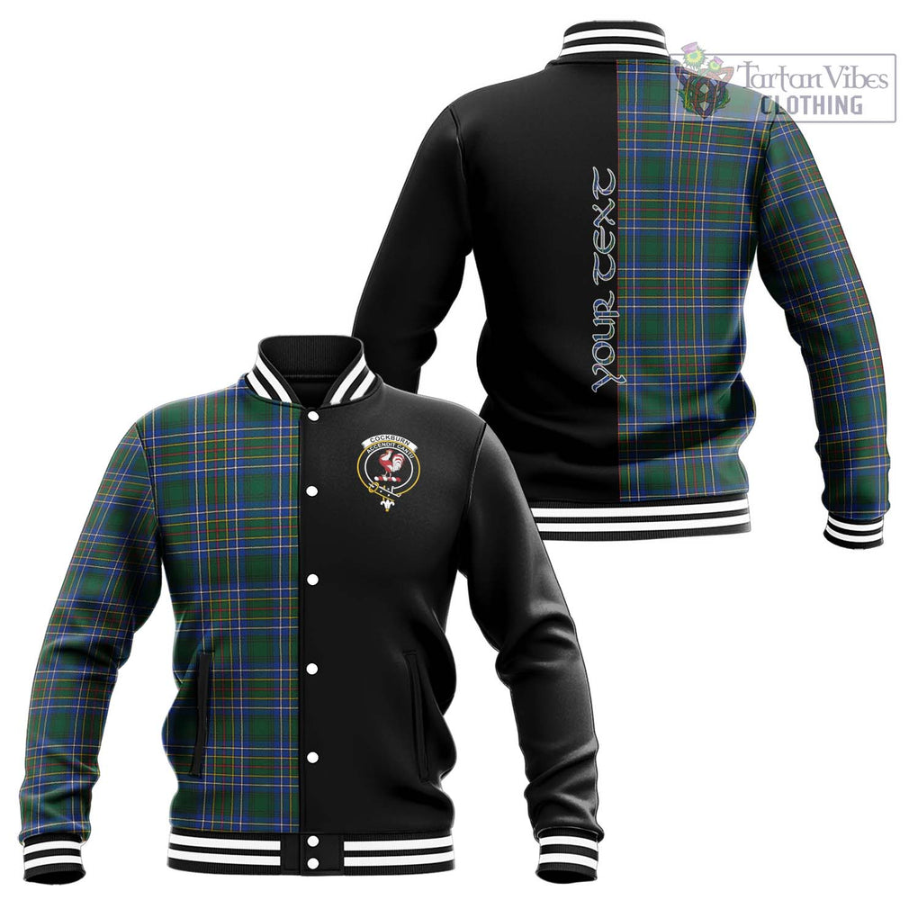 Cockburn Ancient Tartan Baseball Jacket with Family Crest and Half Of Me Style Unisex - Tartanvibesclothing Shop