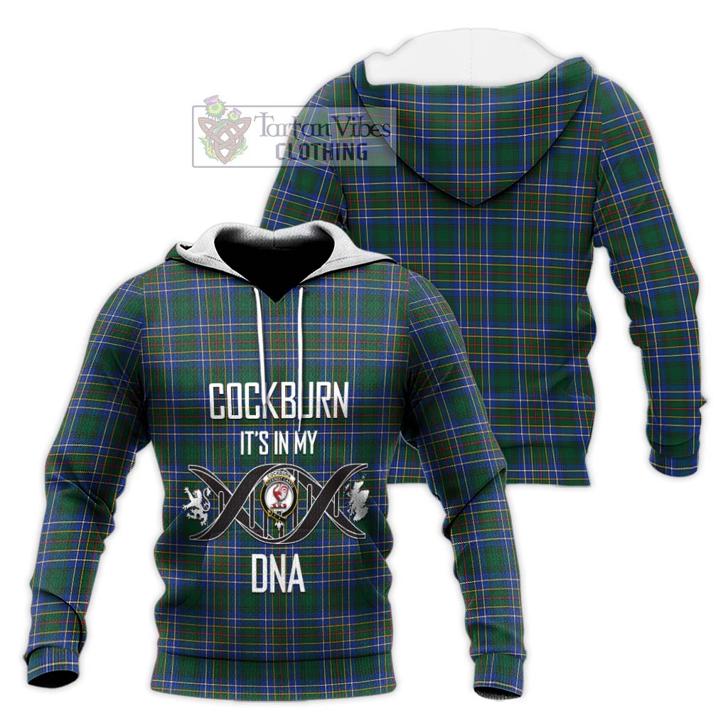 Tartan Vibes Clothing Cockburn Ancient Tartan Knitted Hoodie with Family Crest DNA In Me Style