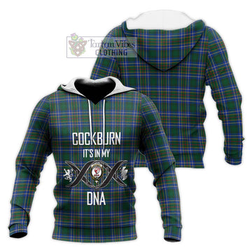 Cockburn Ancient Tartan Knitted Hoodie with Family Crest DNA In Me Style