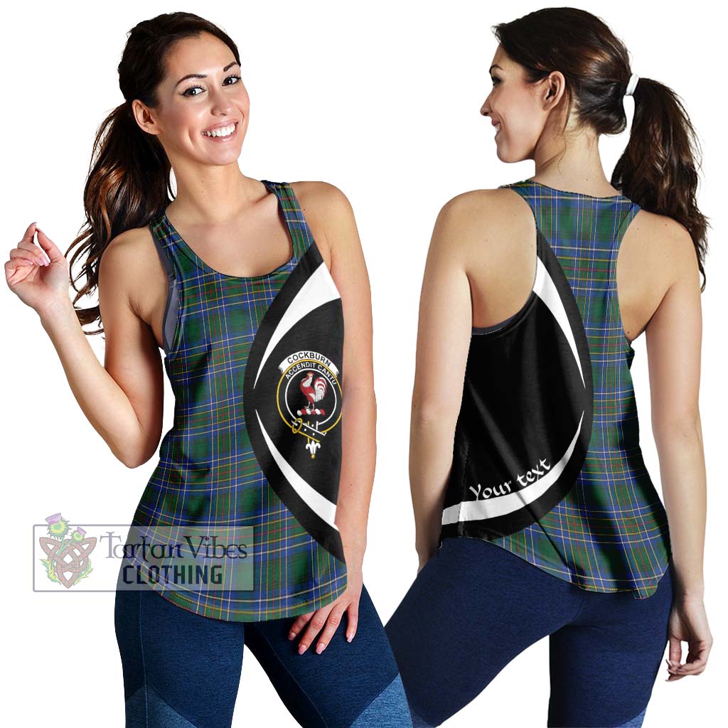 Cockburn Ancient Tartan Women's Racerback Tanks with Family Crest Circle Style 4XL - Tartan Vibes Clothing