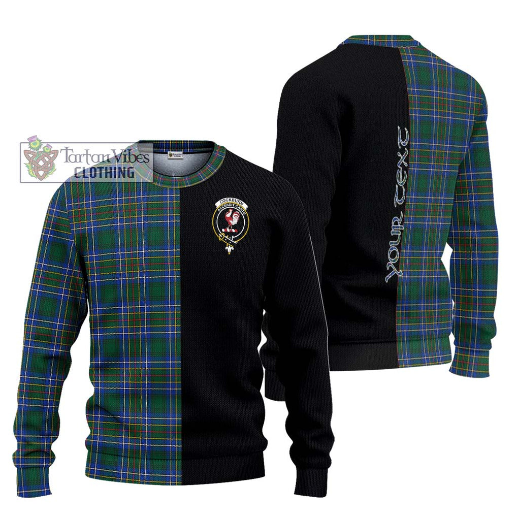 Cockburn Ancient Tartan Knitted Sweater with Family Crest and Half Of Me Style Unisex - Tartanvibesclothing Shop