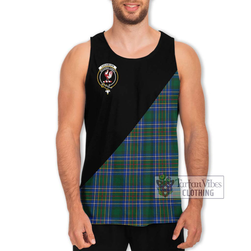 Cockburn Ancient Tartan Men's Tank Top with Family Crest and Military Logo Style Men - Tartanvibesclothing Shop