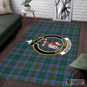 Cockburn Ancient Tartan Area Rug with Family Crest