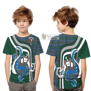 Cockburn Ancient Tartan Kid T-Shirt with Epic Bagpipe Style