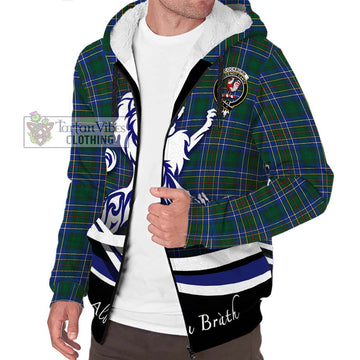 Cockburn Ancient Tartan Sherpa Hoodie with Alba Gu Brath Regal Lion Emblem