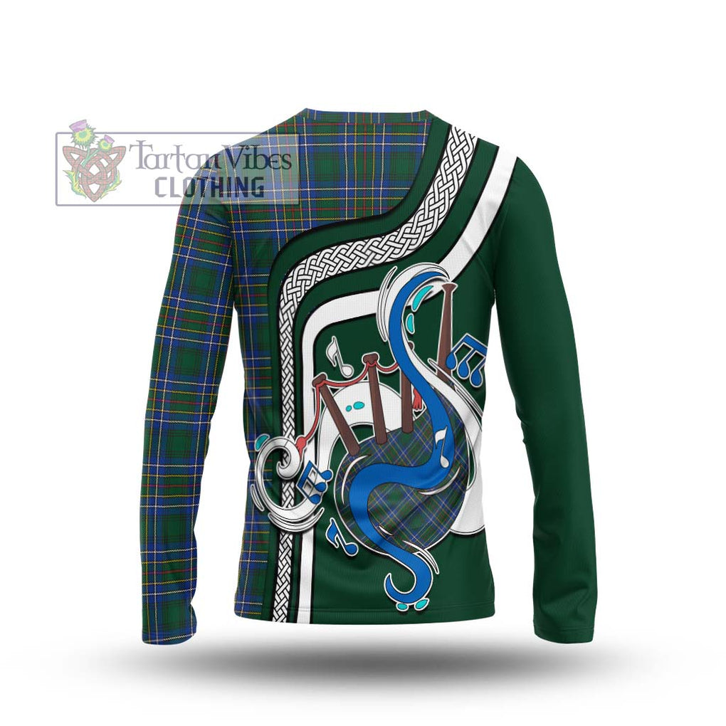 Tartan Vibes Clothing Cockburn Ancient Tartan Long Sleeve T-Shirt with Epic Bagpipe Style