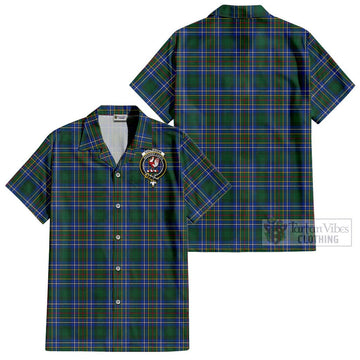 Cockburn Ancient Tartan Cotton Hawaiian Shirt with Family Crest