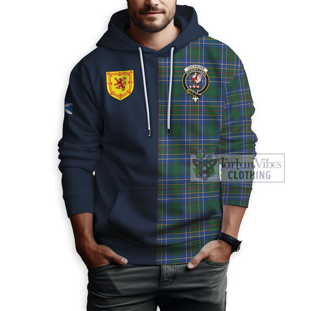 Tartan Vibes Clothing Cockburn Ancient Tartan Hoodie with Scottish Lion Royal Arm Half Style