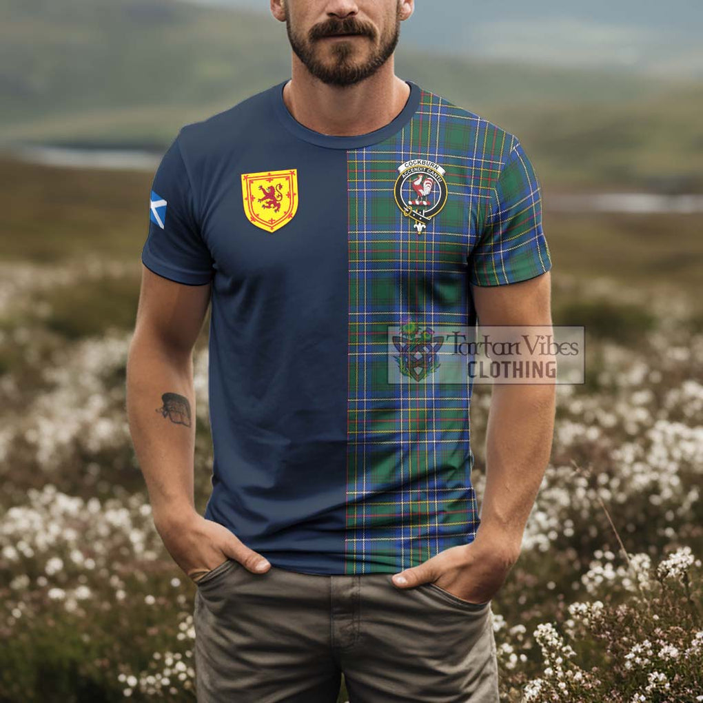 Tartan Vibes Clothing Cockburn Ancient Tartan T-Shirt Alba with Scottish Lion Royal Arm Half Style