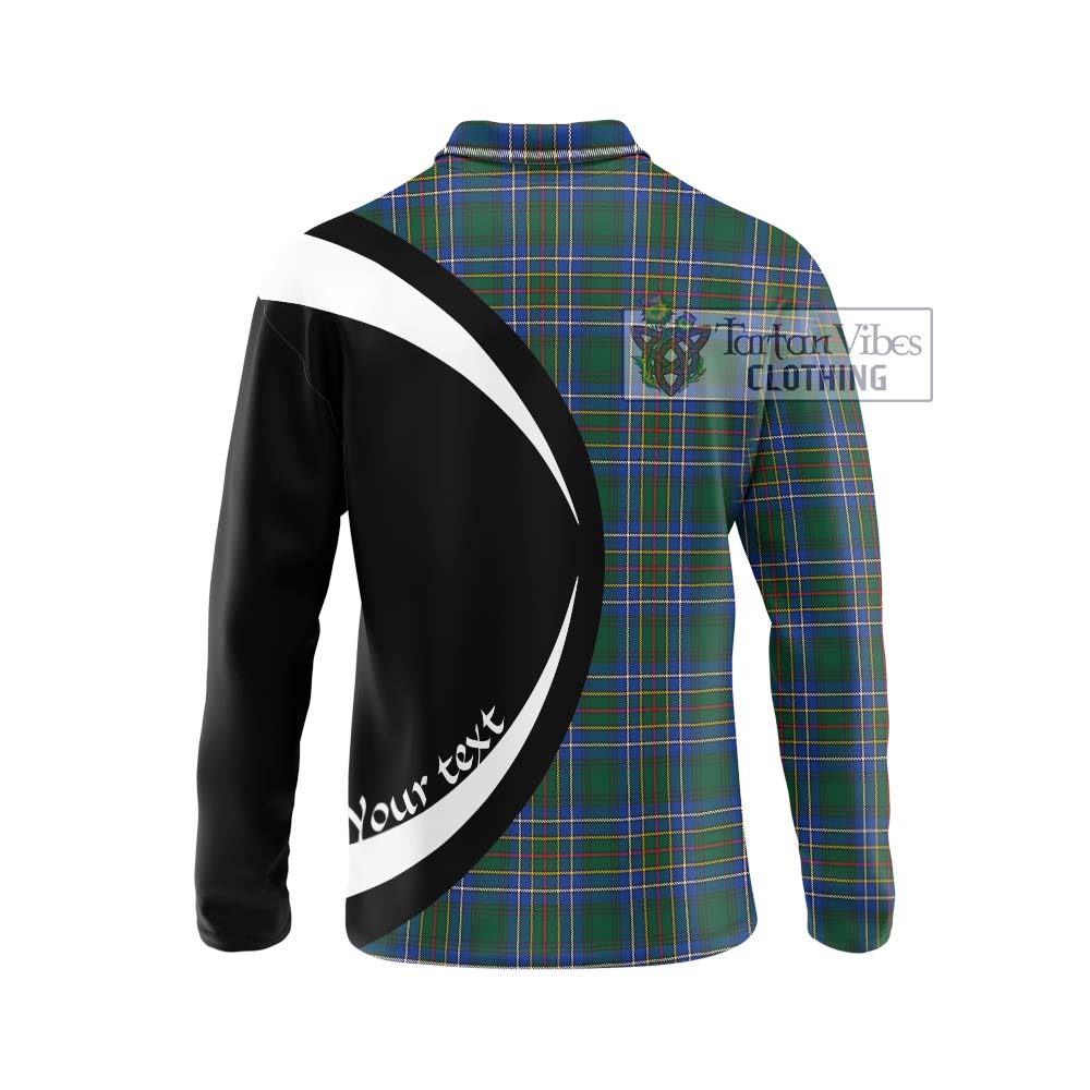 Cockburn Ancient Tartan Long Sleeve Polo Shirt with Family Crest Circle Style - Tartan Vibes Clothing