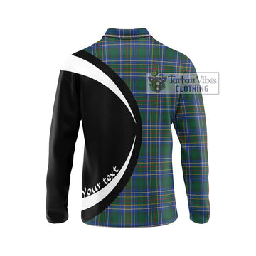 Cockburn Ancient Tartan Long Sleeve Polo Shirt with Family Crest Circle Style