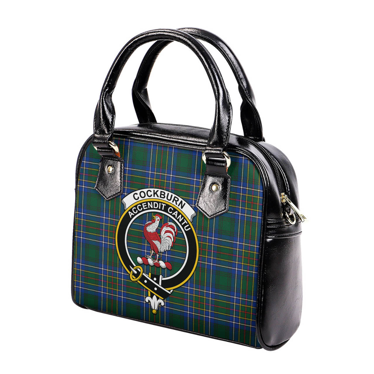 Cockburn Ancient Tartan Shoulder Handbags with Family Crest - Tartanvibesclothing