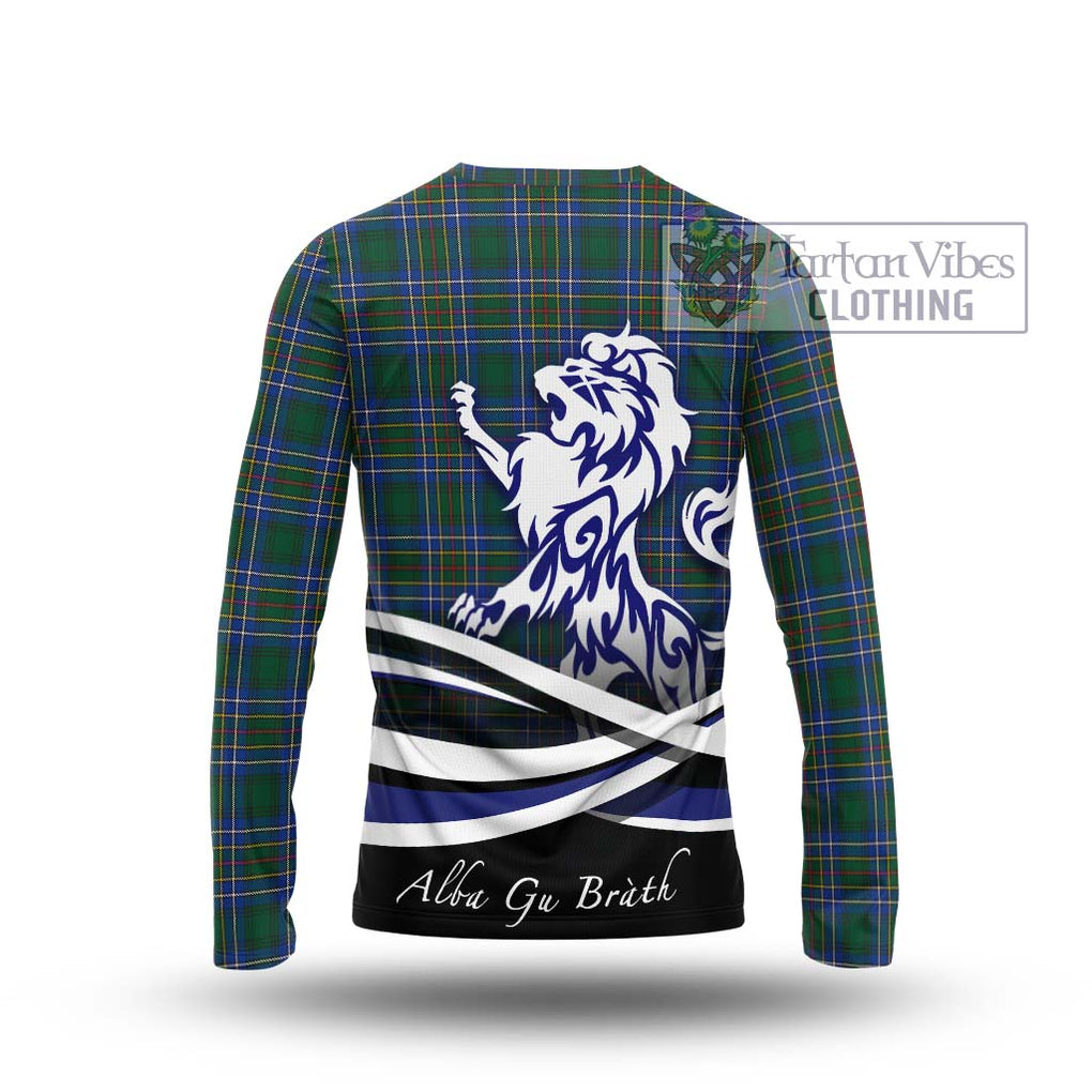 Cockburn Ancient Tartan Long Sleeve T-Shirt with Alba Gu Brath Regal Lion Emblem - Tartanvibesclothing Shop