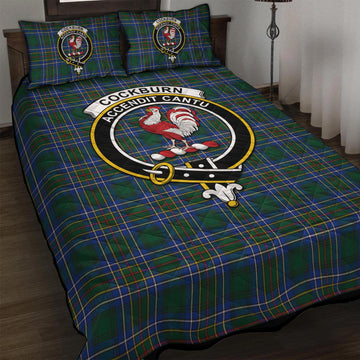 Cockburn Ancient Tartan Quilt Bed Set with Family Crest