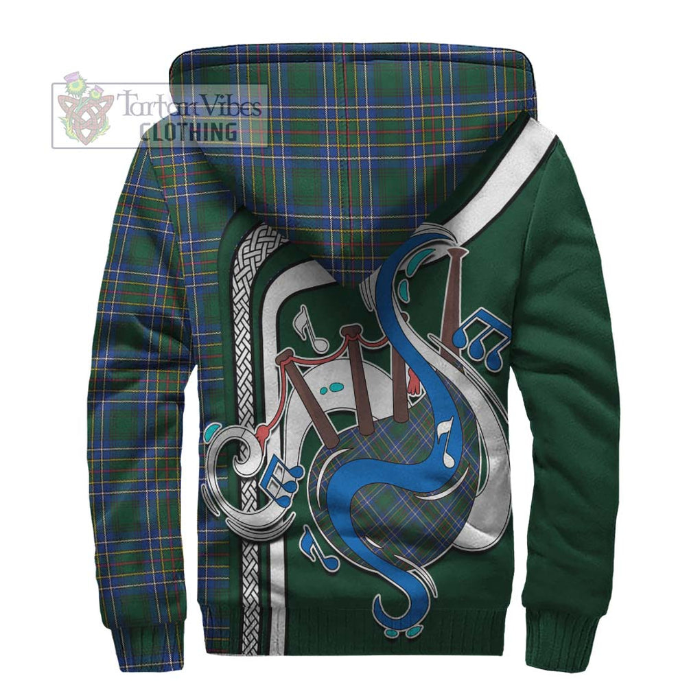 Cockburn Ancient Tartan Sherpa Hoodie with Epic Bagpipe Style - Tartanvibesclothing Shop