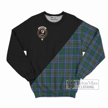 Cockburn Ancient Tartan Sweatshirt with Family Crest and Military Logo Style