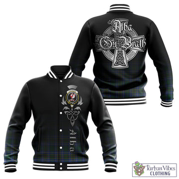 Cockburn Ancient Tartan Baseball Jacket Featuring Alba Gu Brath Family Crest Celtic Inspired