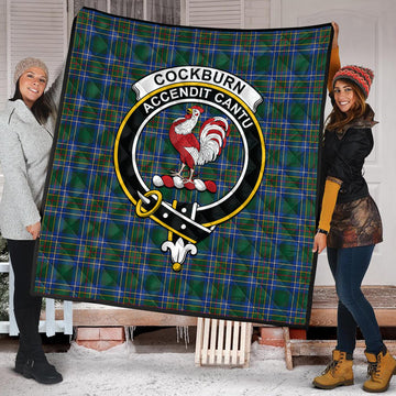 Cockburn Ancient Tartan Quilt with Family Crest