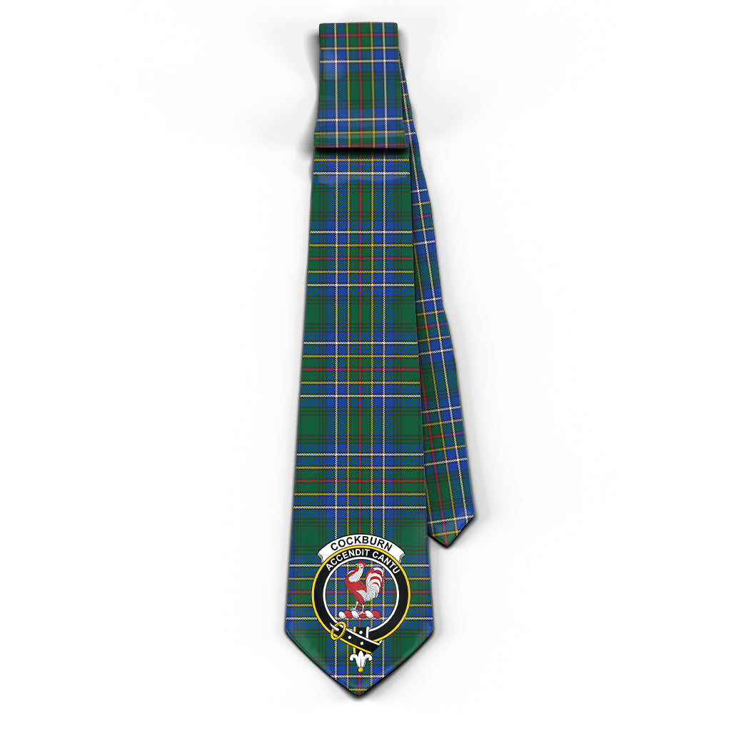 Cockburn Ancient Tartan Classic Necktie with Family Crest - Tartan Vibes Clothing