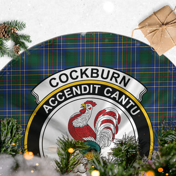 Cockburn Ancient Tartan Christmas Tree Skirt with Family Crest