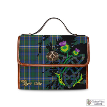 Cockburn Ancient Tartan Waterproof Canvas Bag with Scotland Map and Thistle Celtic Accents