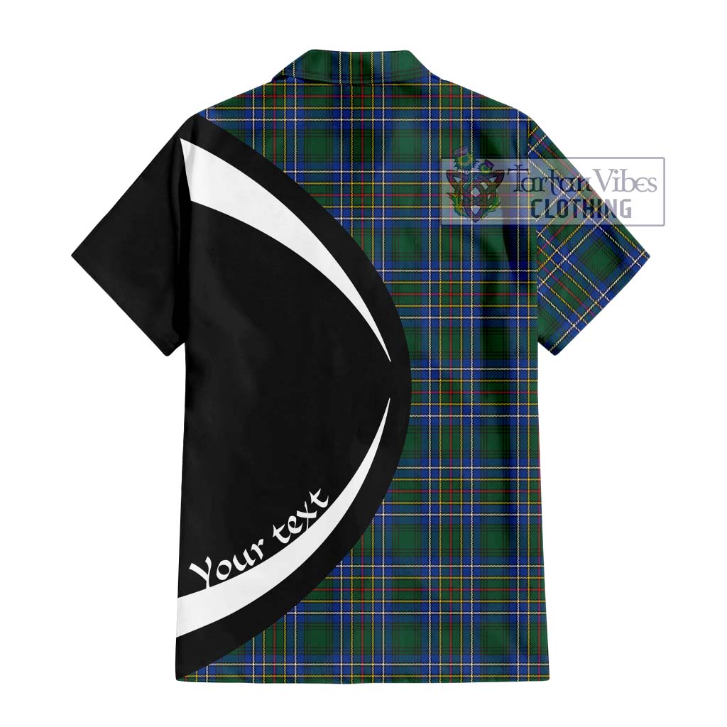 Cockburn Ancient Tartan Short Sleeve Button Up with Family Crest Circle Style - Tartan Vibes Clothing