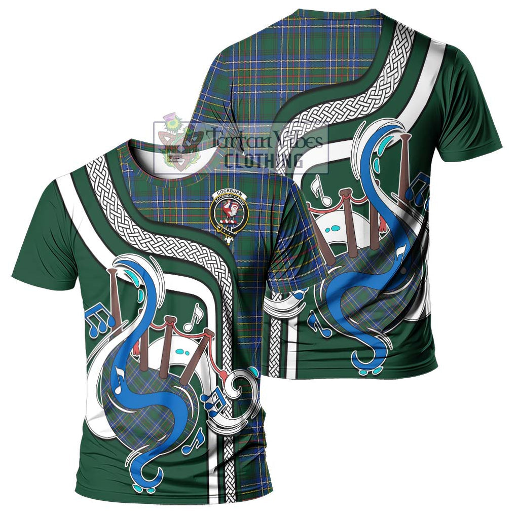 Cockburn Ancient Tartan T-Shirt with Epic Bagpipe Style - Tartanvibesclothing Shop