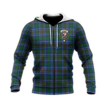 Cockburn Ancient Tartan Knitted Hoodie with Family Crest